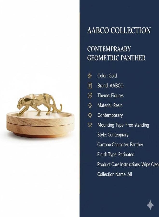 AABCO Polyresin Statue Panther, Golden, 10 inch, for Home & Office Decor, Gifting Showpiece (Gold) - Image 4